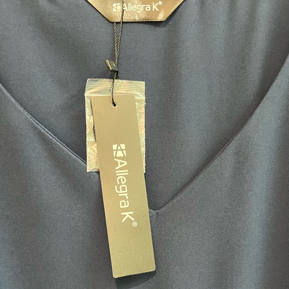 New Long Sleeve V Neck Belted Peplum Blouse - Picture 8 of 8